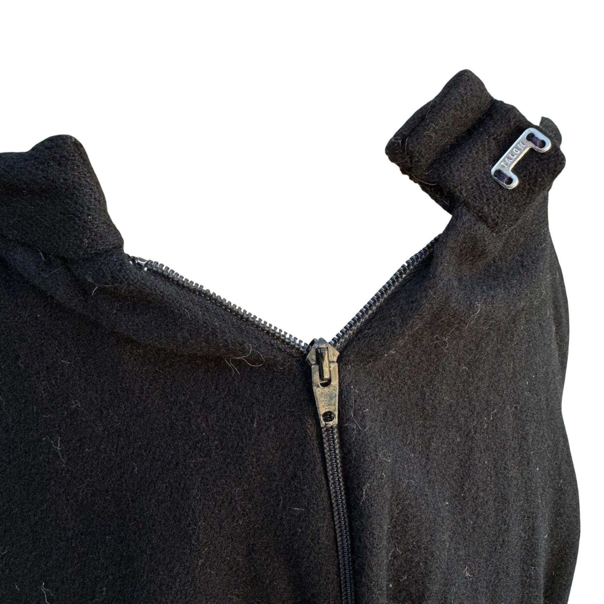 Beverly Paige Vintage 70s Wool Accordian Pleat Black Full Circle Maxi Skirt XS