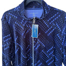 Switch Karen Scott Layering Plush Velour Houndstooth Zip Up Sport Jacket Navy PXL NEW 3 image