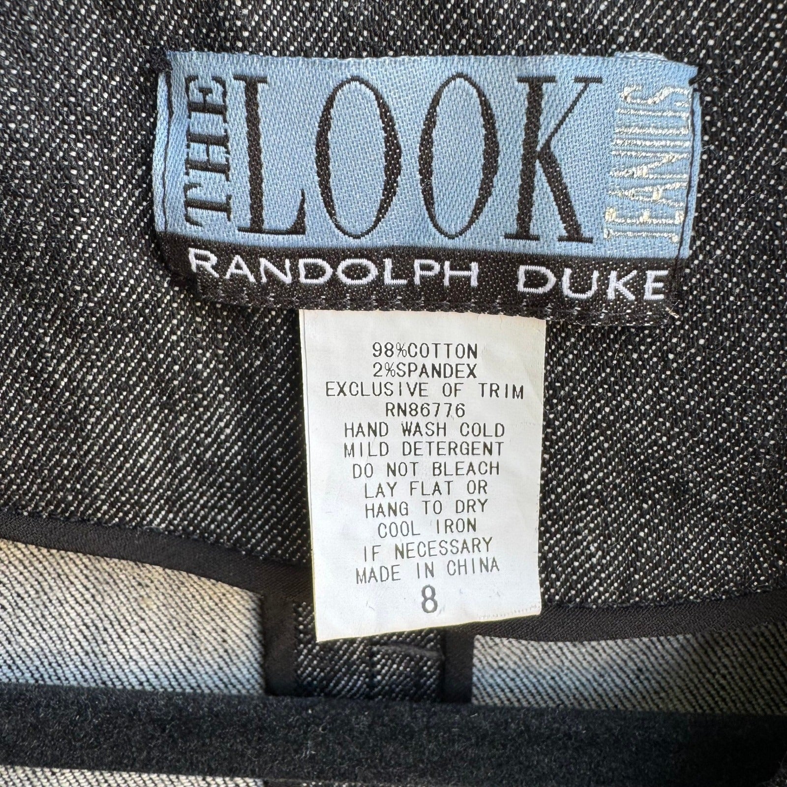 Randolph Duke The Look Jeans Dark Wash Denim Blazer Metal Hardware Jacket Size 8