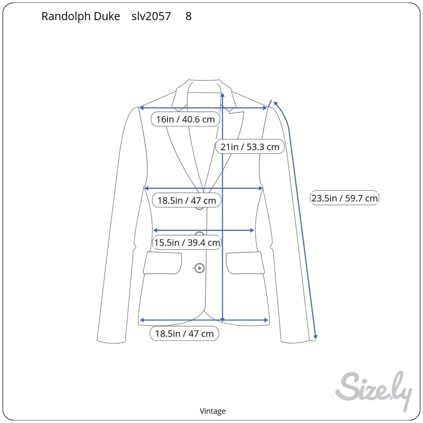 Randolph Duke The Look Jeans Dark Wash Denim Blazer Metal Hardware Jacket Size 8