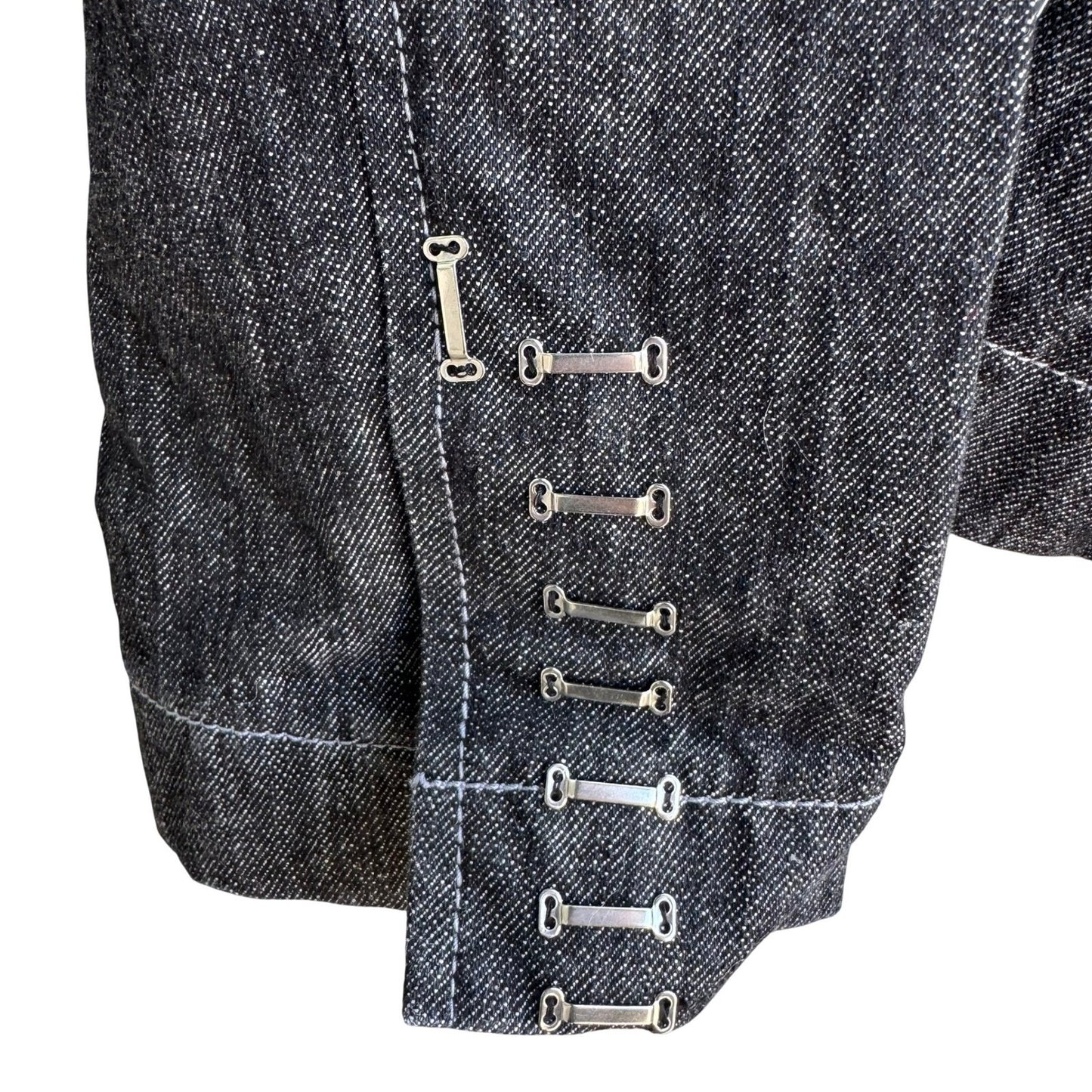 Randolph Duke The Look Jeans Dark Wash Denim Blazer Metal Hardware Jacket Size 8