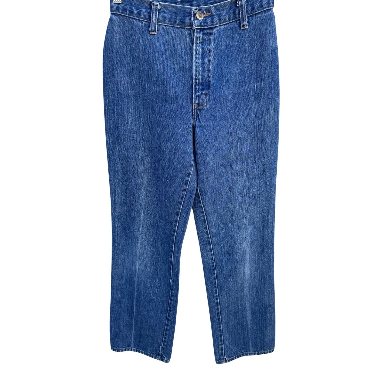 Chic by HIS Vintage 70s 80s High Waisted Straight Leg Jeans Medium Wash Women
