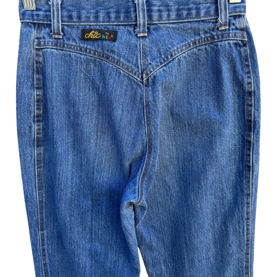 Chic by HIS Vintage 70s 80s High Waisted Straight Leg Jeans Medium Wash Women