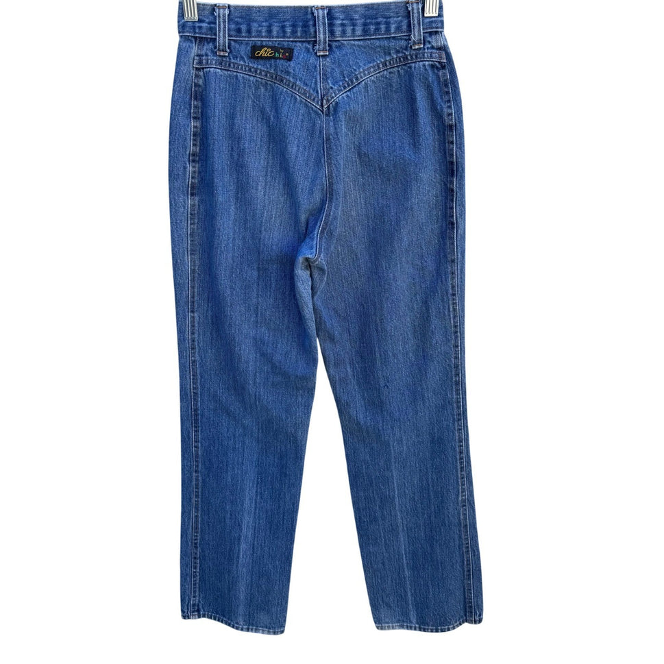 Chic by HIS Vintage 70s 80s High Waisted Straight Leg Jeans Medium Wash Women