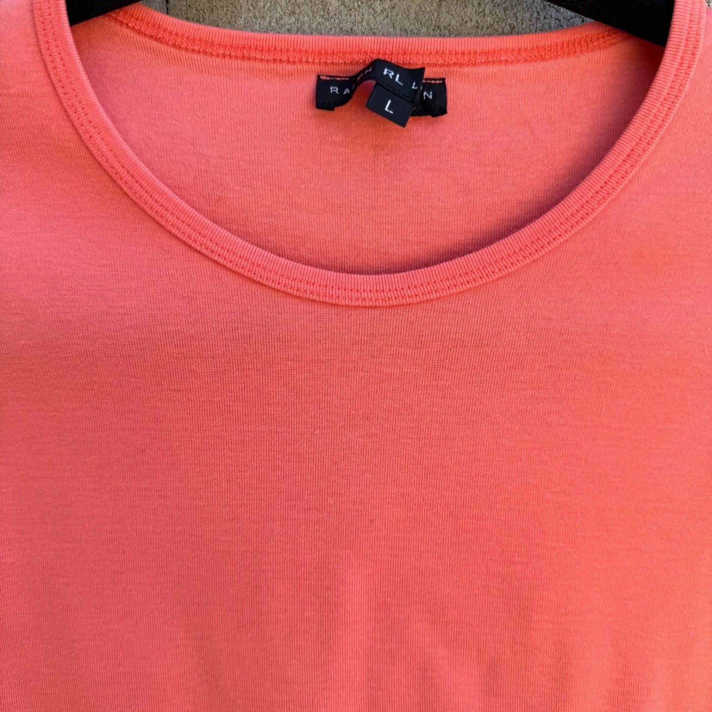 Ralph Lauren Preppy Orange Sleeveless Cotton Knit Top Made In Japan S Minimalist