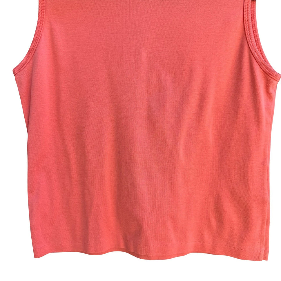 Ralph Lauren Preppy Orange Sleeveless Cotton Knit Top Made In Japan S Minimalist