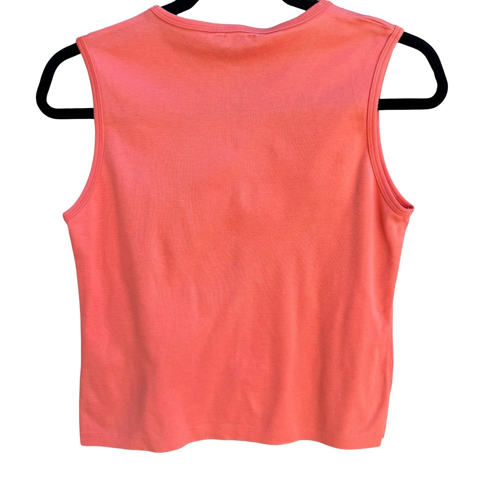 Ralph Lauren Preppy Orange Sleeveless Cotton Knit Top Made In Japan S Minimalist