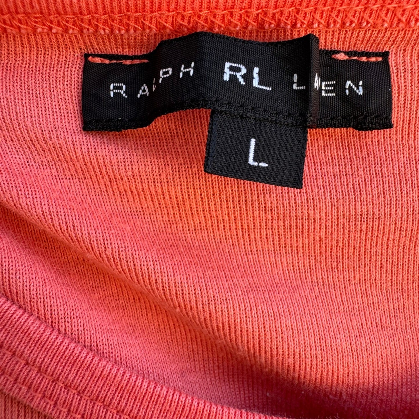 Ralph Lauren Preppy Orange Sleeveless Cotton Knit Top Made In Japan S Minimalist