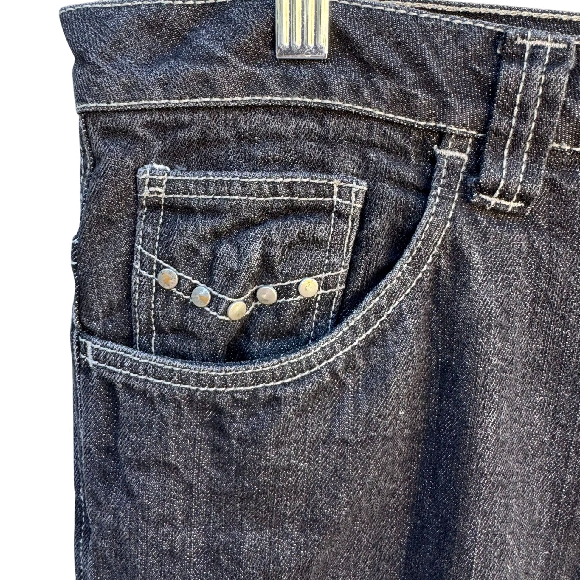 Liberty Blues Vintage Mens Dark Wash Denim Studded Pockets Straight Leg Jeans 40