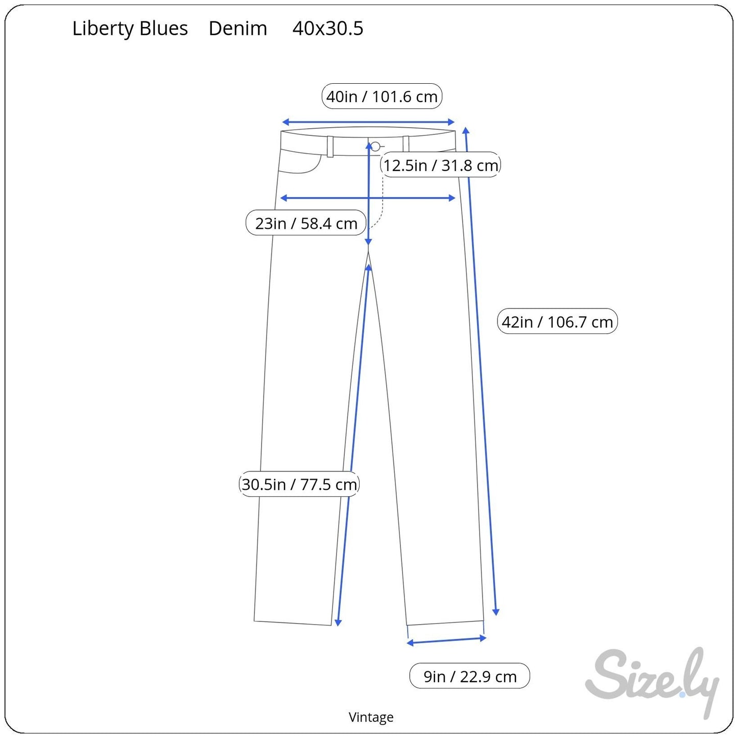 Liberty Blues Vintage Mens Dark Wash Denim Studded Pockets Straight Leg Jeans 40