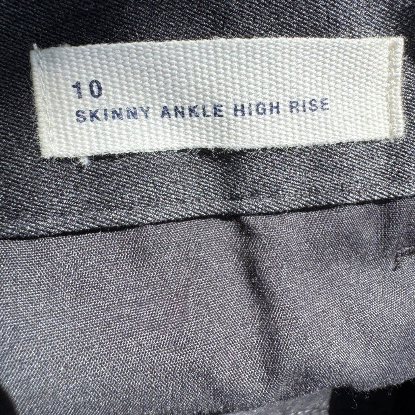 Gap Skinny Ankle High Rise Pants Snap Hem Business Casual Preppy Gray Womens 10