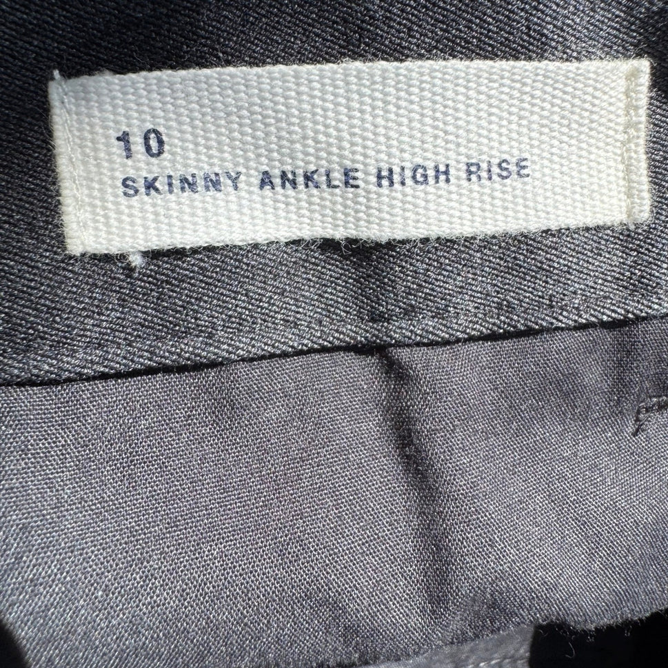 Gap Skinny Ankle High Rise Pants Snap Hem Business Casual Preppy Gray Womens 10