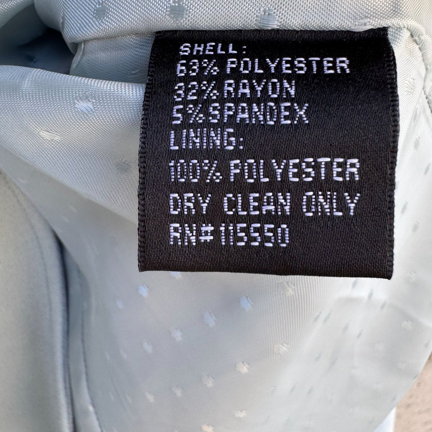 Larry Levine Vintage Womens Snap Closure Dressy Light Blue Suit Blazer Jacket 20W