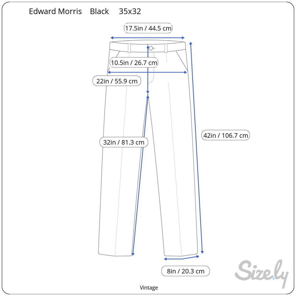 Edward Morris London Mens Wool Super 150s Extrafine Merinos Black Tailored Pants