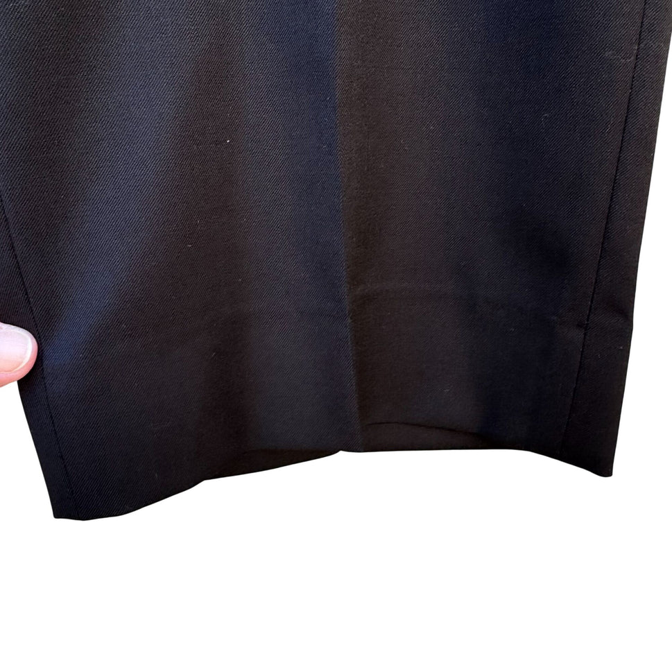 Edward Morris London Mens Wool Super 150s Extrafine Merinos Black Tailored Pants