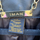 Switch IMAN Womens Black Lambskin Leather Biker Moto Bomber Jacket Side Zip Roll Collar 2 image