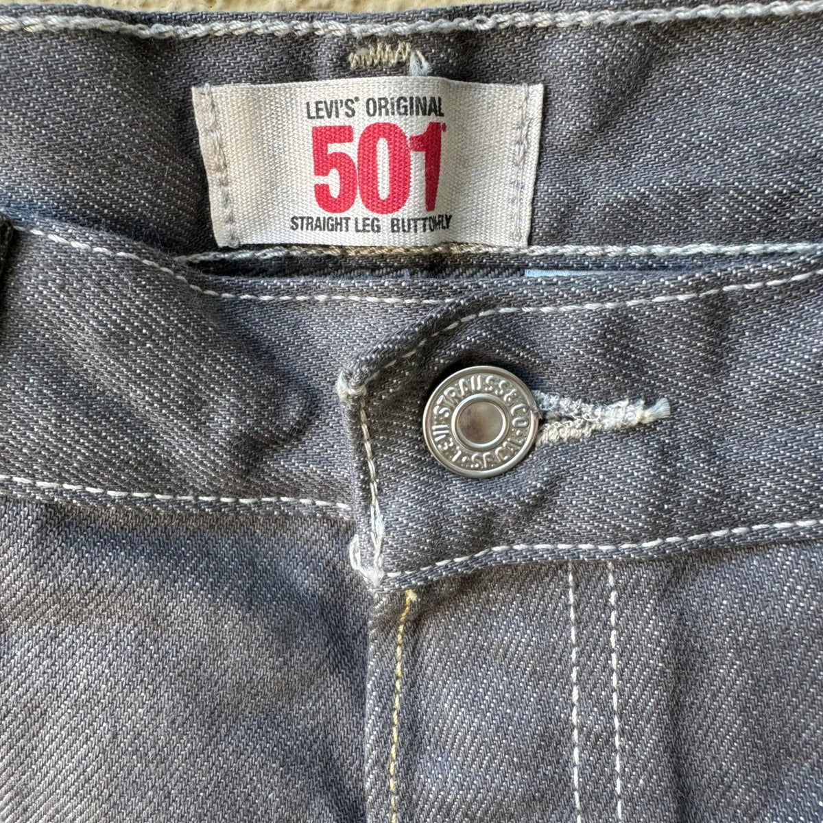 Levi's 501 WPL 423 Vintage Y2K Streetwear Jeans Mens Gray 34x30 Made In Mexico