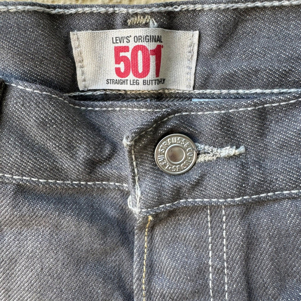 Levi's 501 WPL 423 Vintage Y2K Streetwear Jeans Mens Gray 34x30 Made In Mexico