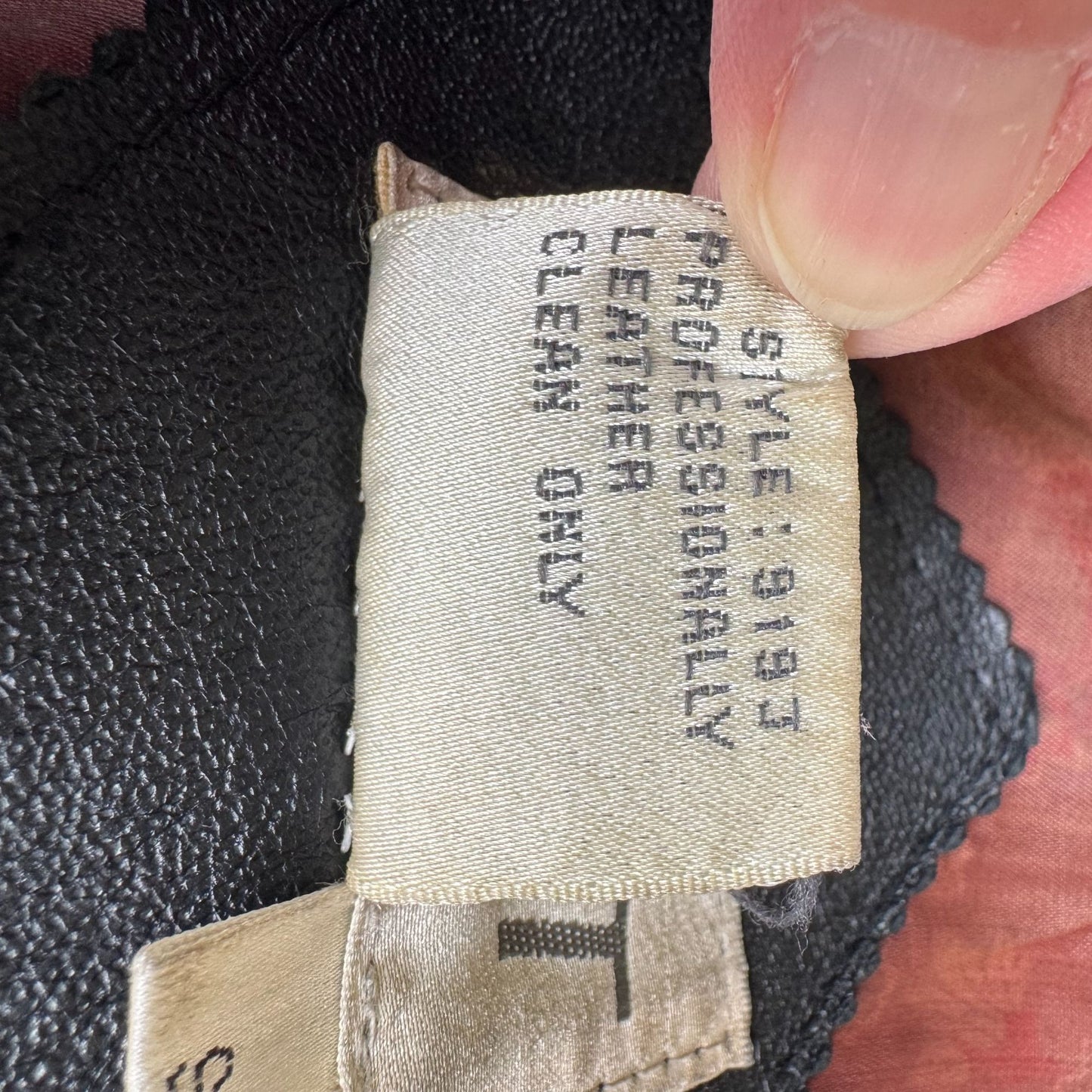 Best Vintage Black Genuine Leather Coat Jacket Womens Floral Trim Button Closure