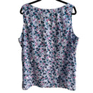 Switch Eddie Bauer Womens Floral Boho Pleated Placket Cotton Sleeveless Tank Blouse XXL 2 image
