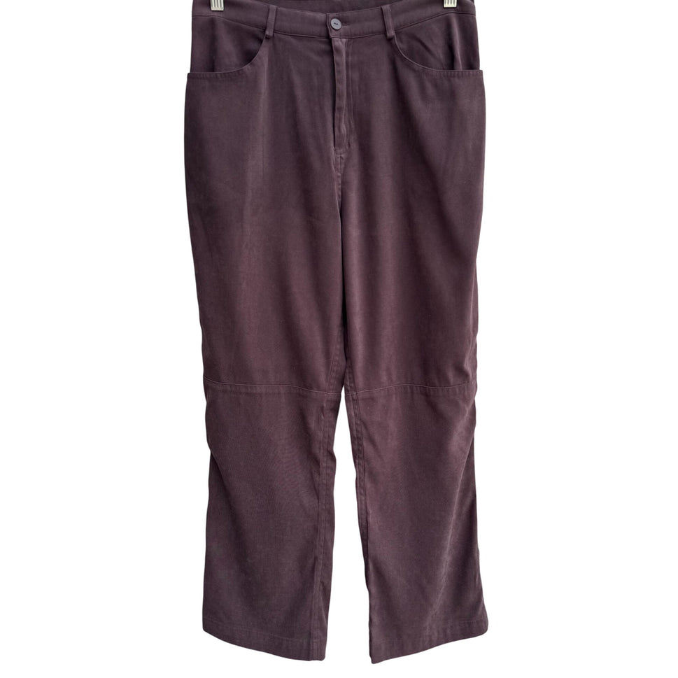 Allison Taylor Stretch Vintage Womens High Waist Faux Suede Straight Leg Pants