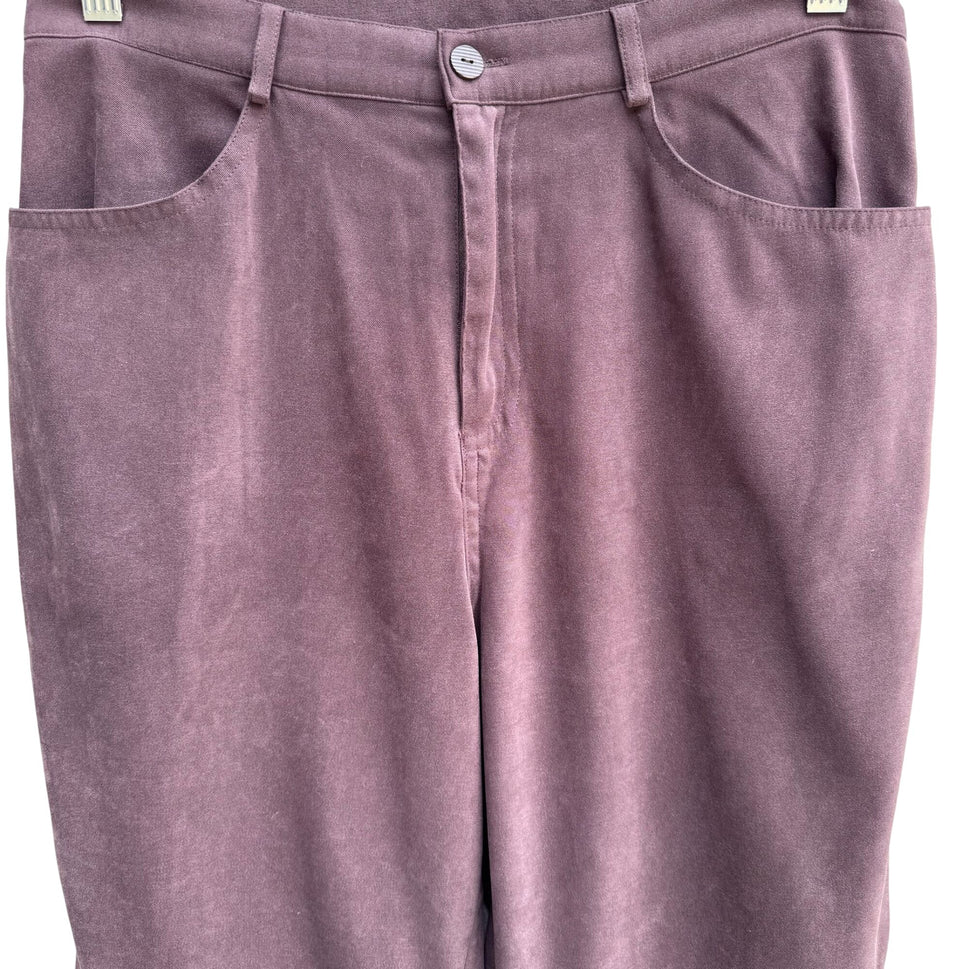 Allison Taylor Stretch Vintage Womens High Waist Faux Suede Straight Leg Pants