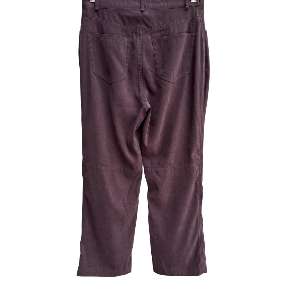 Allison Taylor Stretch Vintage Womens High Waist Faux Suede Straight Leg Pants