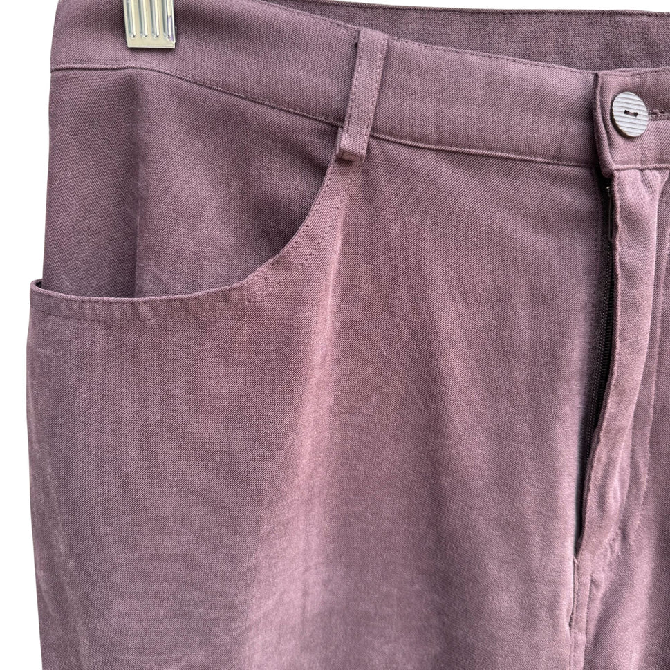 Allison Taylor Stretch Vintage Womens High Waist Faux Suede Straight Leg Pants