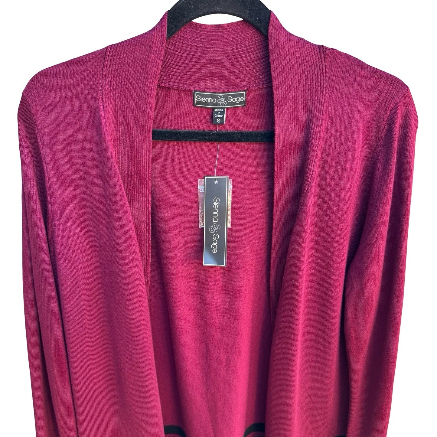 Sienna Sage Minimalist Preppy Layering Striped Open Front Cardigan Sweater S NWT