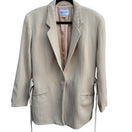 Switch Emanuel Ungaro Vintage Tan Womens Herringbone Blazer Jacket Tie Belt Size 14/48 2 image