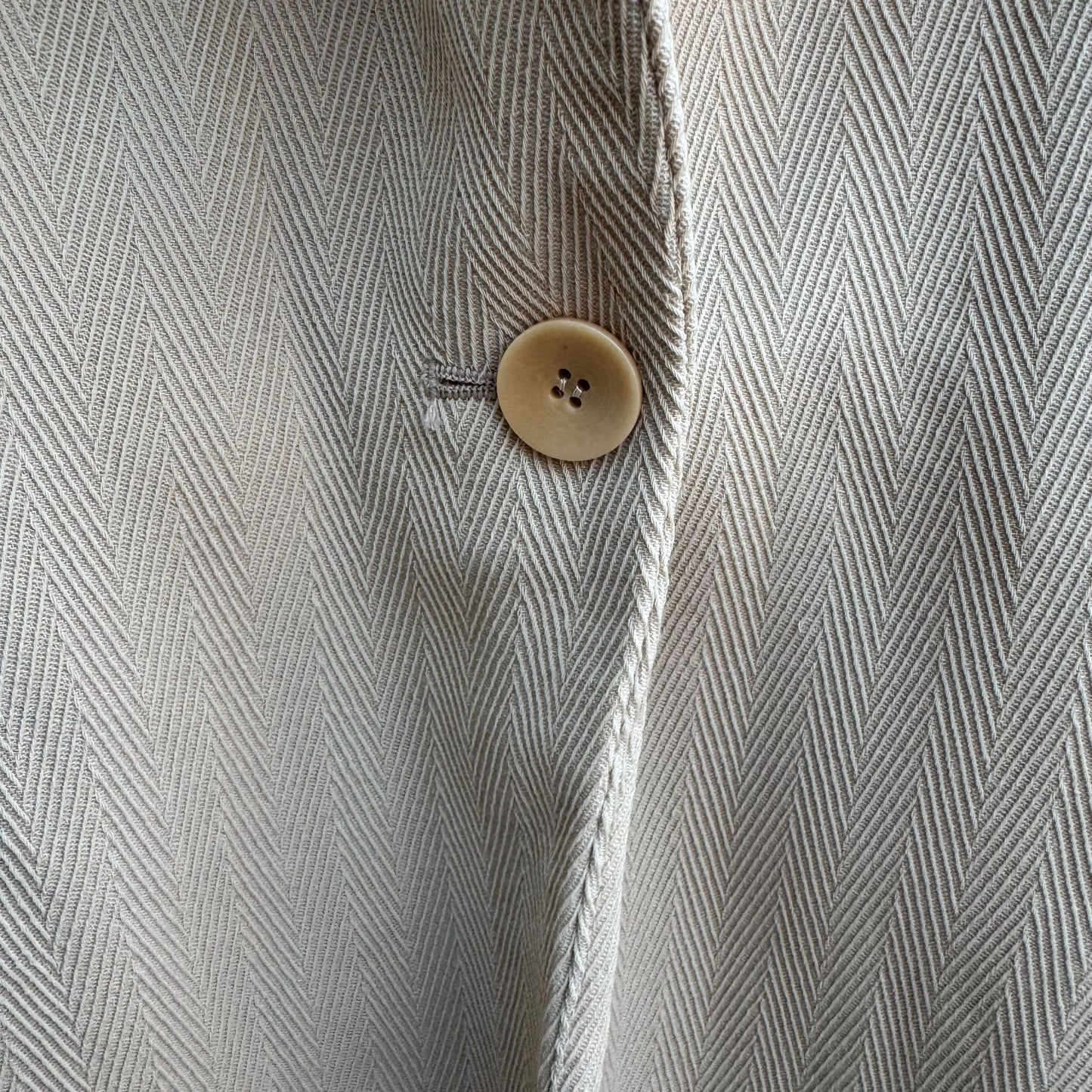 Emanuel Ungaro Vintage Tan Womens Herringbone Blazer Jacket Tie Belt Size 14/48