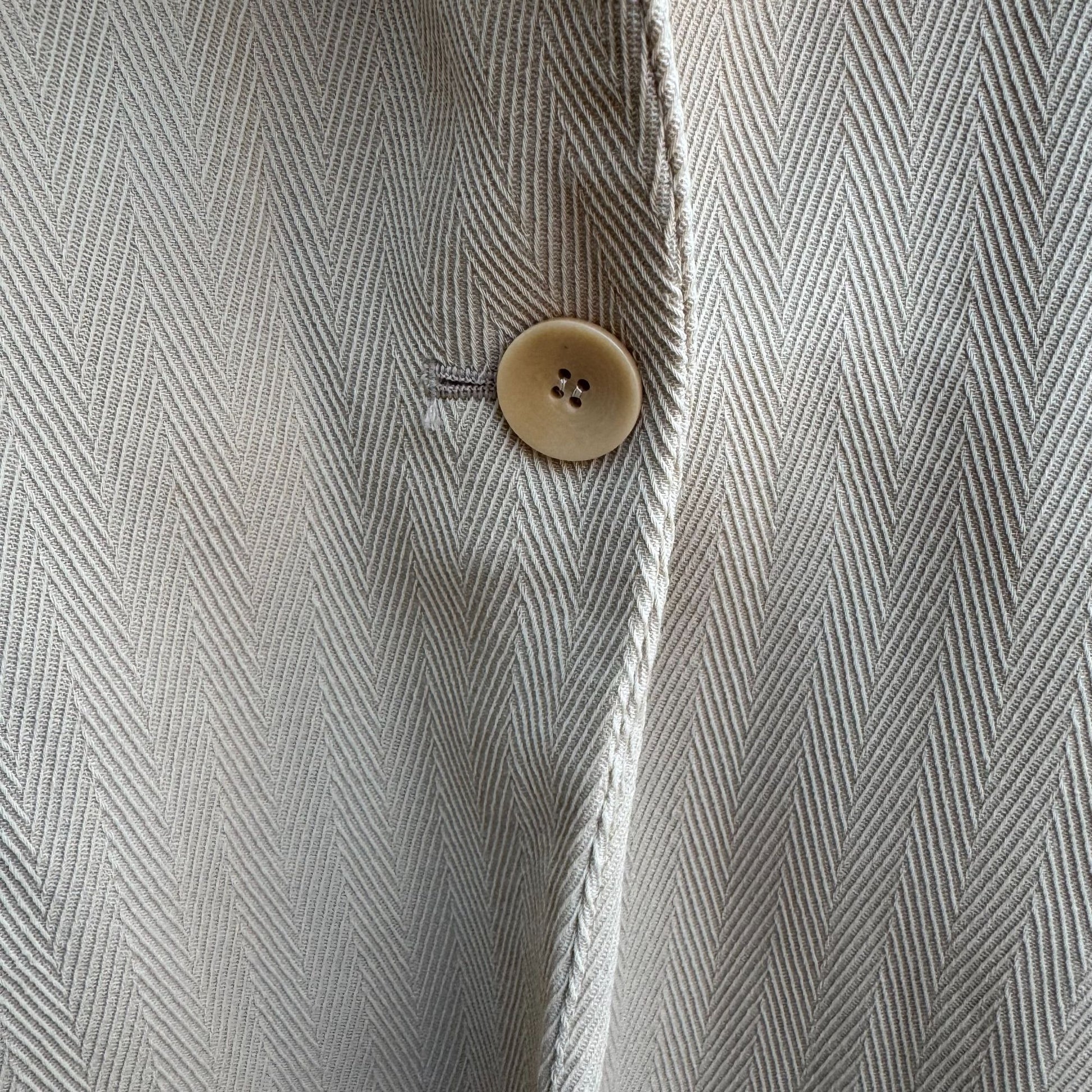 Emanuel Ungaro Vintage Tan Womens Herringbone Blazer Jacket Tie Belt Size 14/48