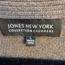 Switch Jones New York Collection 100% Cashmere Minimalist Luxury V-Neck Knot Sweater L 2 image