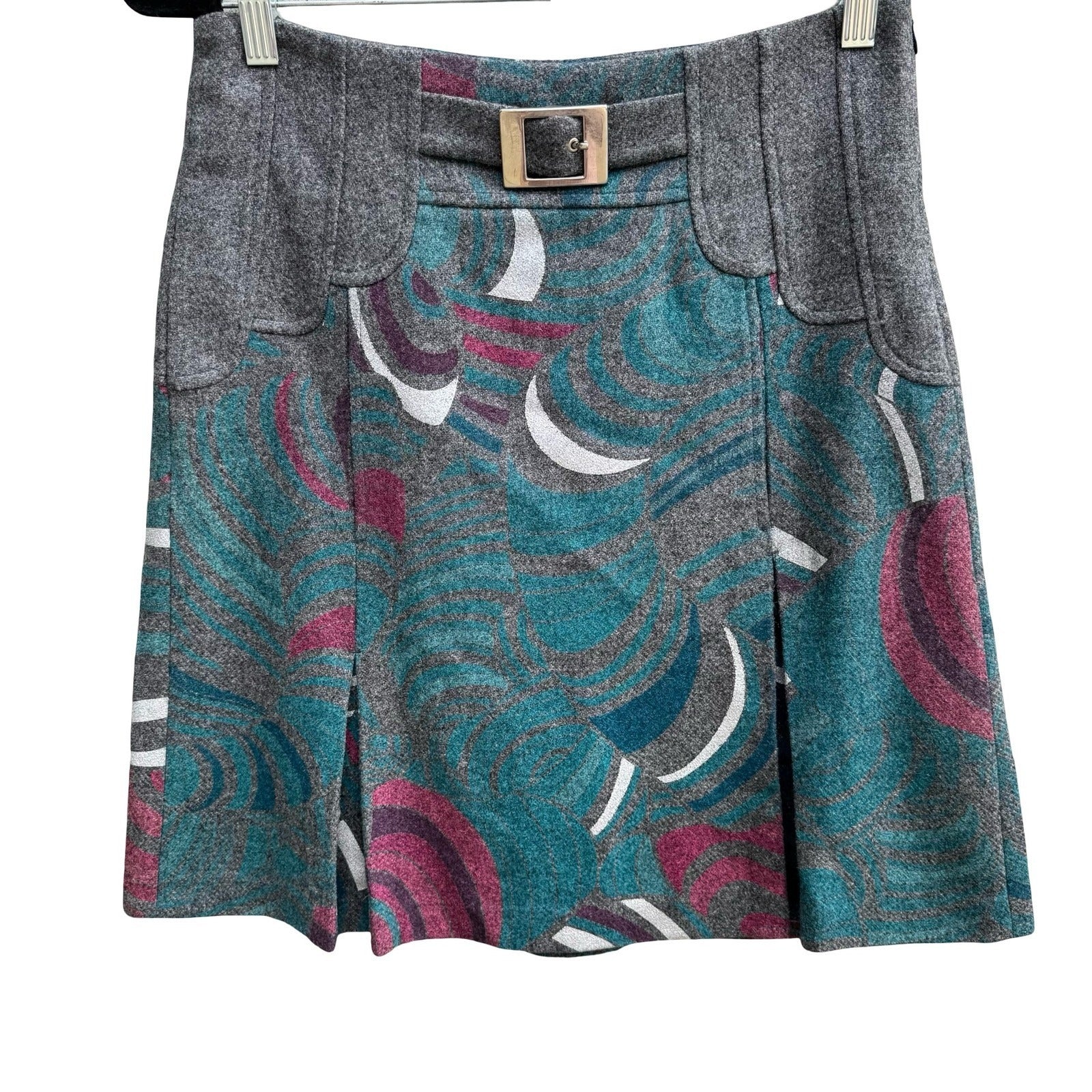 Custo Barcelona Vintage Y2K Wool Cashmere Mod Retro Designer Sample Mini Skirt 4
