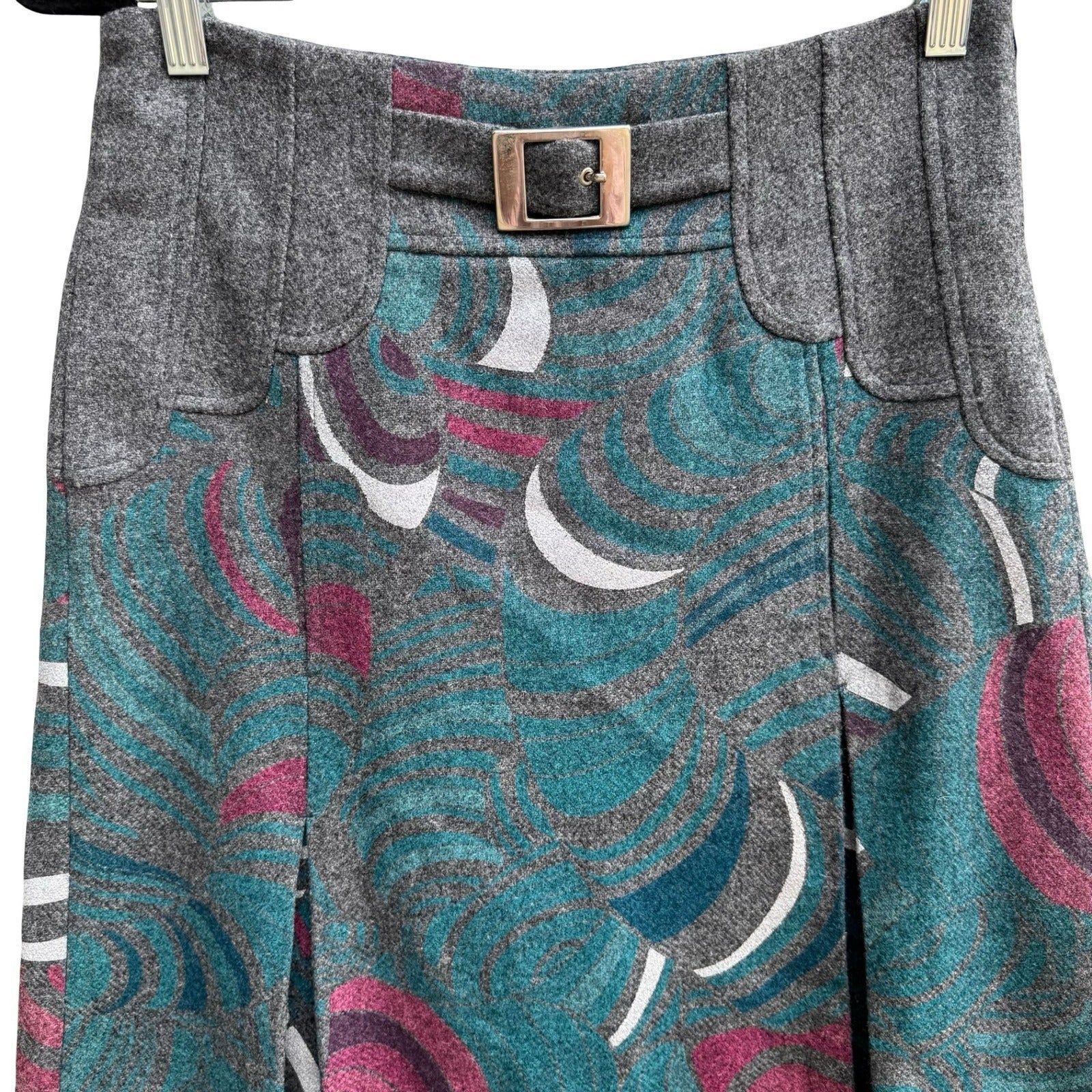 Custo Barcelona Vintage Y2K Wool Cashmere Mod Retro Designer Sample Mini Skirt 4