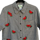 Switch The Quacker Factory Checkbox Embroidered Rhinestone Studded Women&#39;s Shirt Blouse 2 image