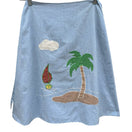 Switch Katy-Did Casuals Vintage Tropical Applique Wrap Skirt Blue Floral Lined Midi 3 image