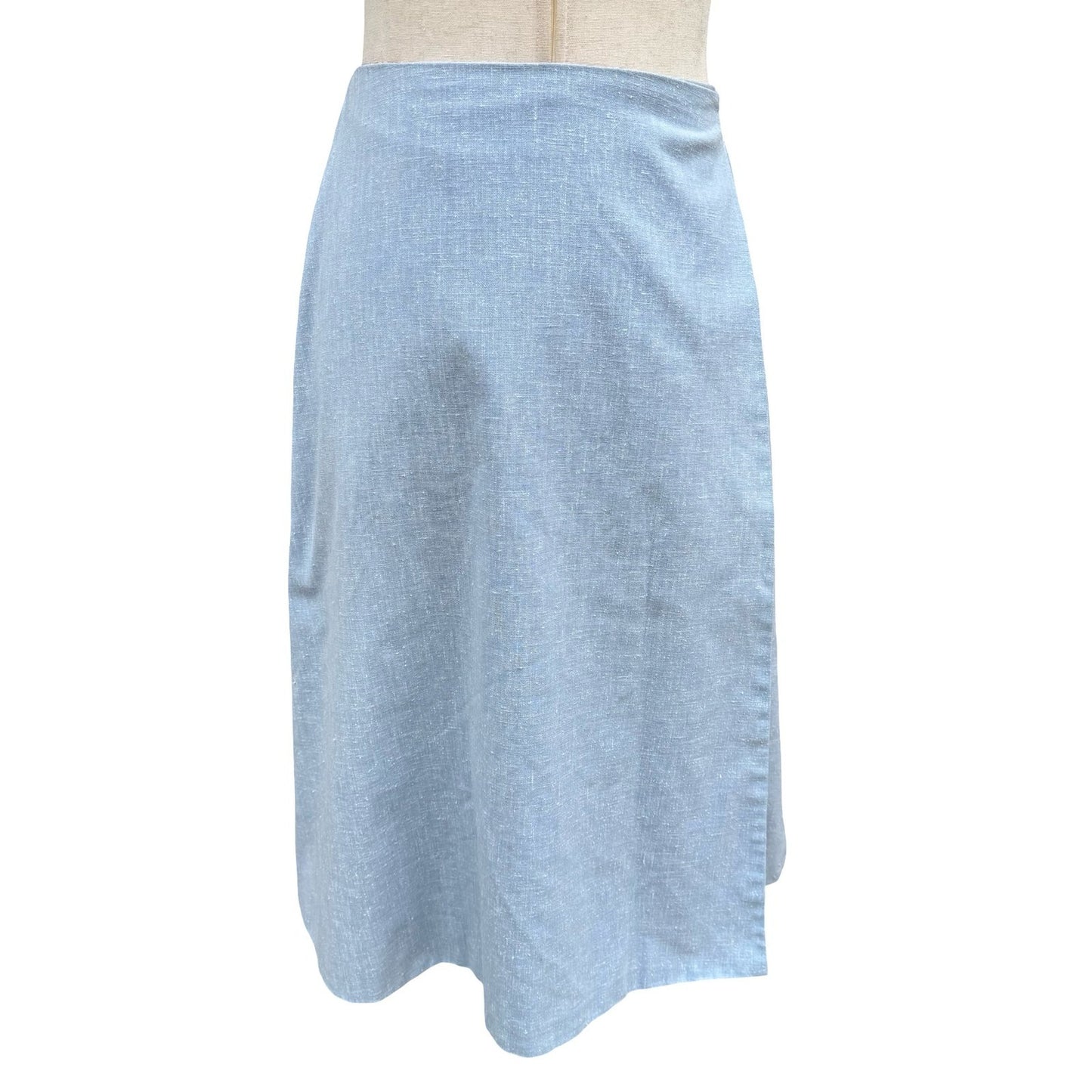 Katy-Did Casuals Vintage Tropical Applique Wrap Skirt Blue Floral Lined Midi