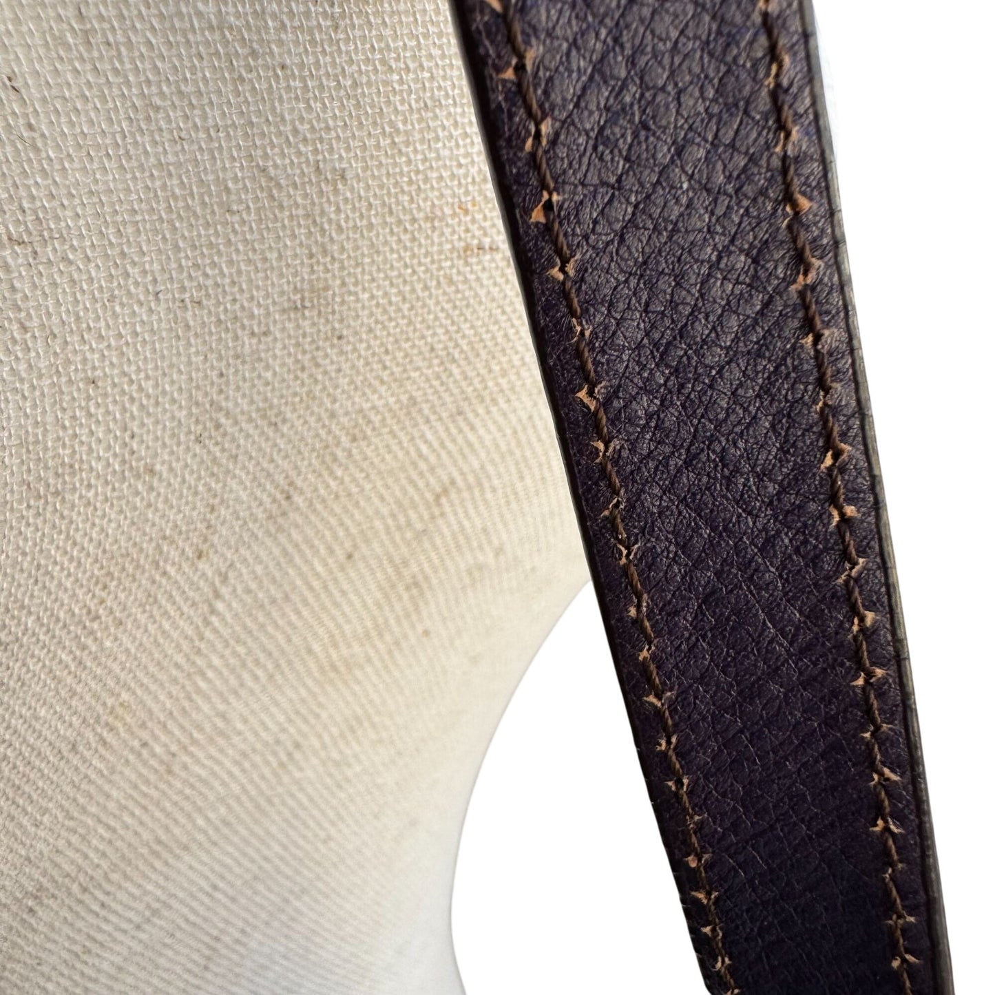 Etienne Aigner Navy Leather Buckle Detail Silver Hardware Shoulder Hobo Bag