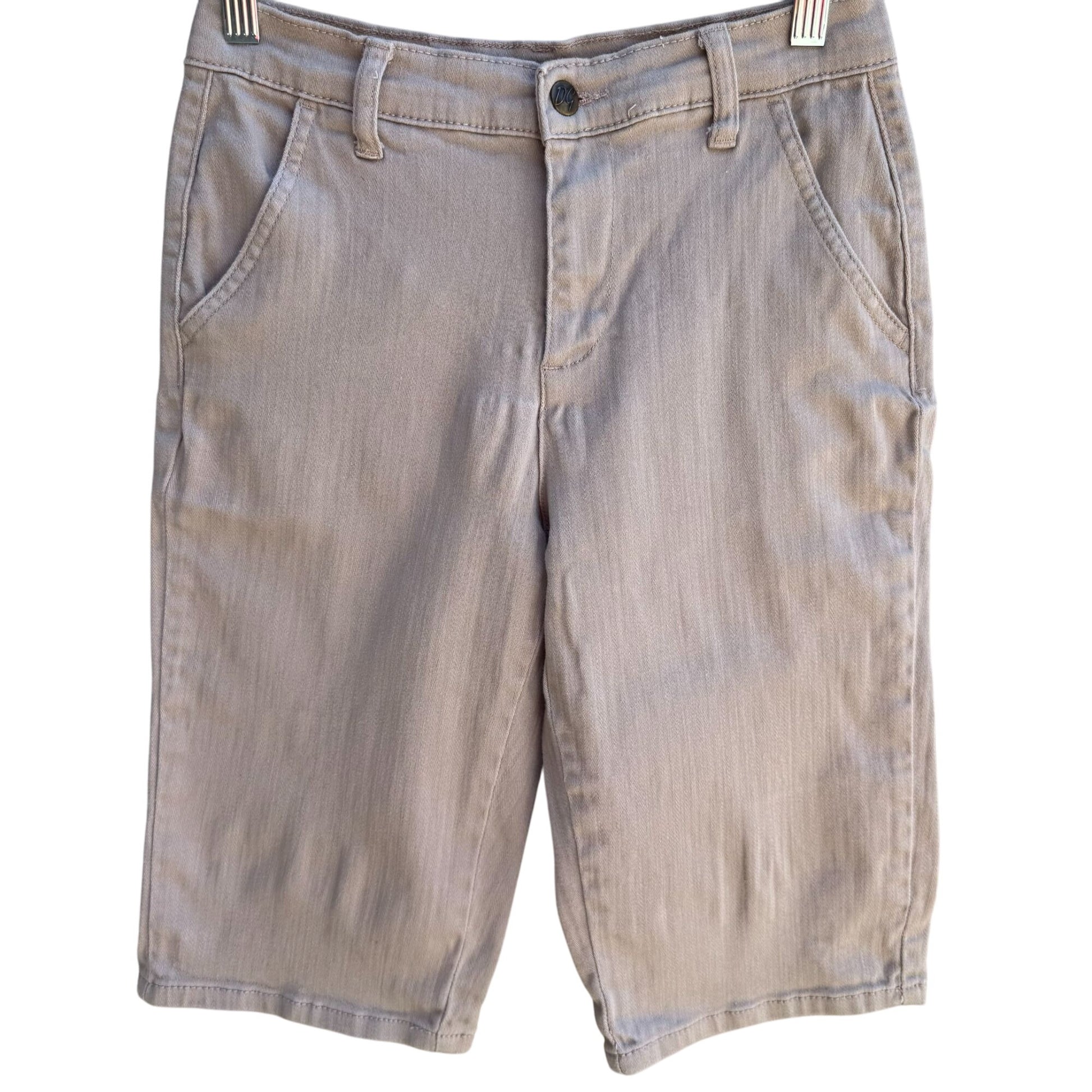 Dg2 By Diane Gilman Womens Beige Cotton Blend Stretch Long Bermuda Shorts 2