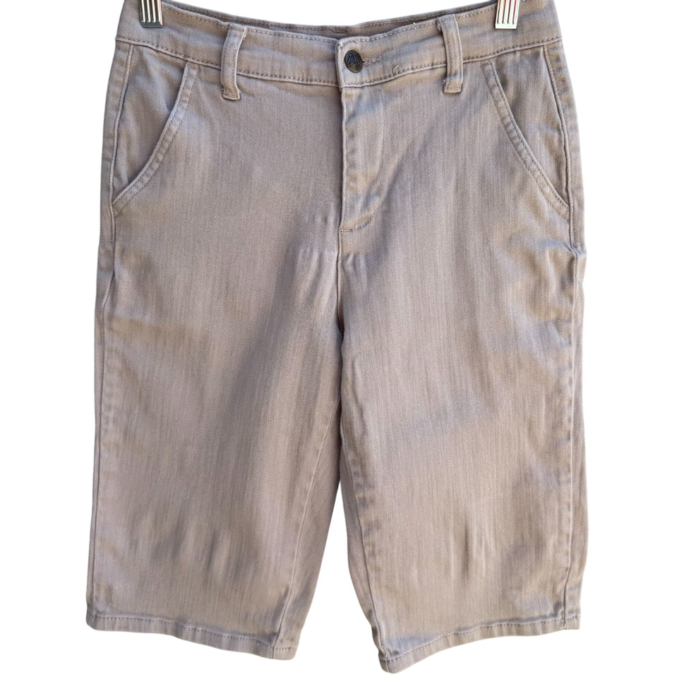 Dg2 By Diane Gilman Womens Beige Cotton Blend Stretch Long Bermuda Shorts 2