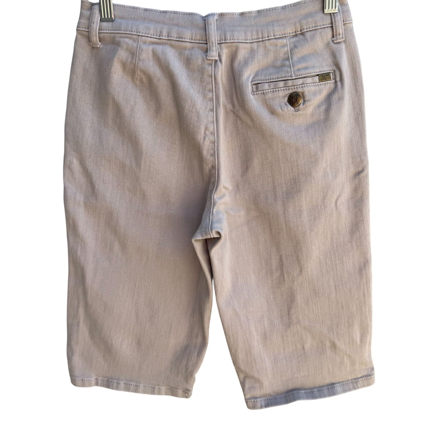 Dg2 By Diane Gilman Womens Beige Cotton Blend Stretch Long Bermuda Shorts 2