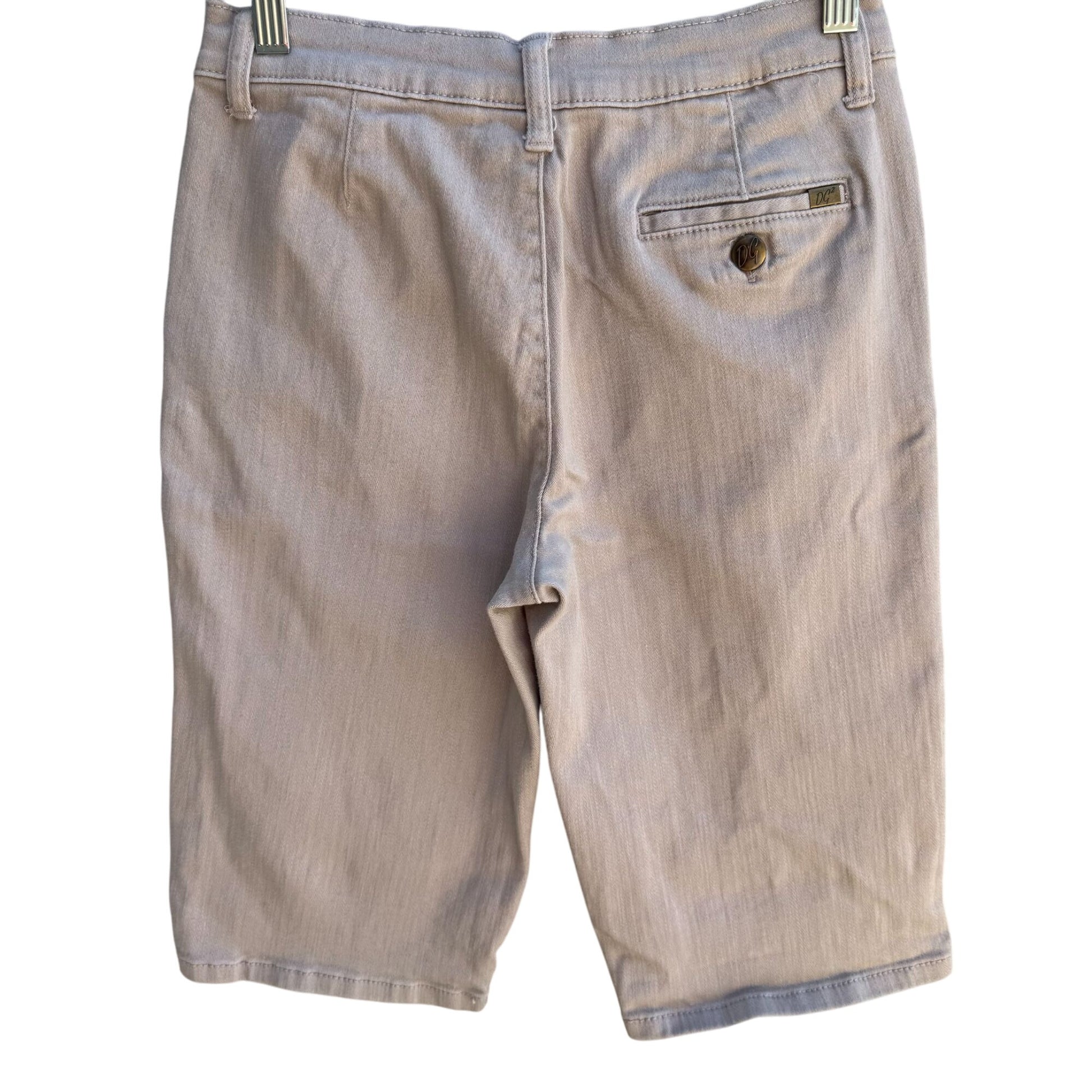 Dg2 By Diane Gilman Womens Beige Cotton Blend Stretch Long Bermuda Shorts 2