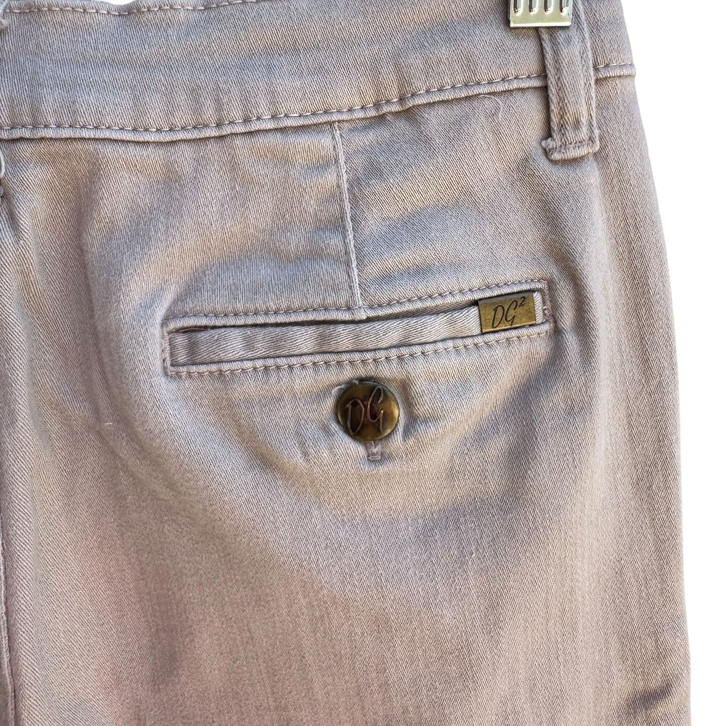 Dg2 By Diane Gilman Womens Beige Cotton Blend Stretch Long Bermuda Shorts 2