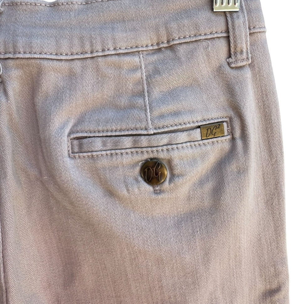 Dg2 By Diane Gilman Womens Beige Cotton Blend Stretch Long Bermuda Shorts 2