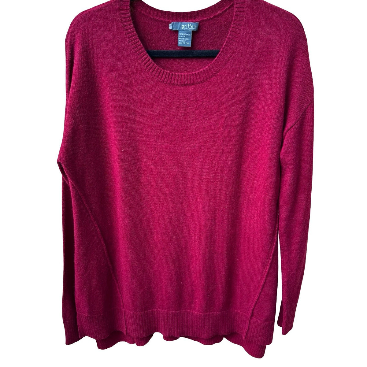 Griffen 100% Cashmere Quiet Luxury Old Money Preppy Minimalist Sweater Red M