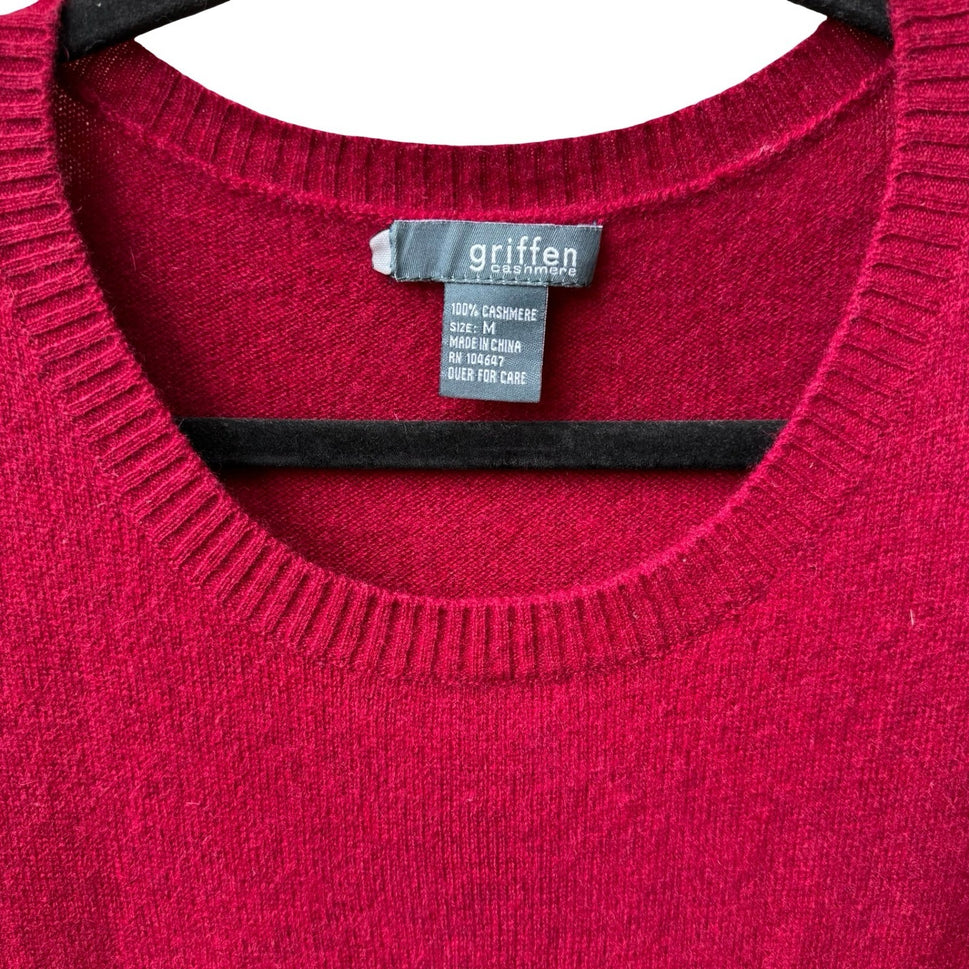 Griffen 100% Cashmere Quiet Luxury Old Money Preppy Minimalist Sweater Red M