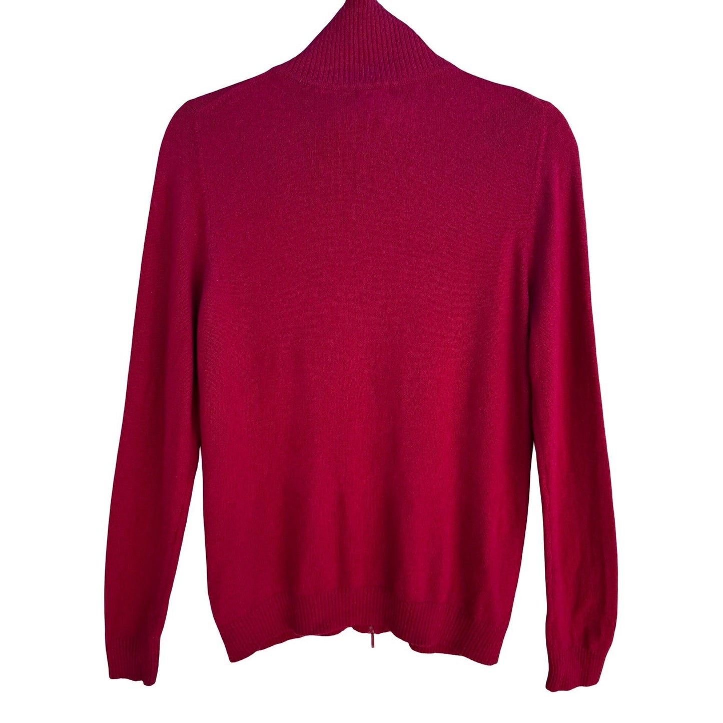 LL Bean Cashmere Full Zip Quiet Luxury Cardigan Sweater Pink Minimalist Womens M
