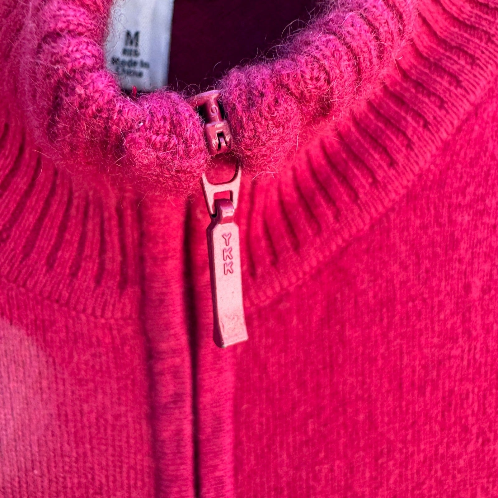 LL Bean Cashmere Full Zip Quiet Luxury Cardigan Sweater Pink Minimalist Womens M
