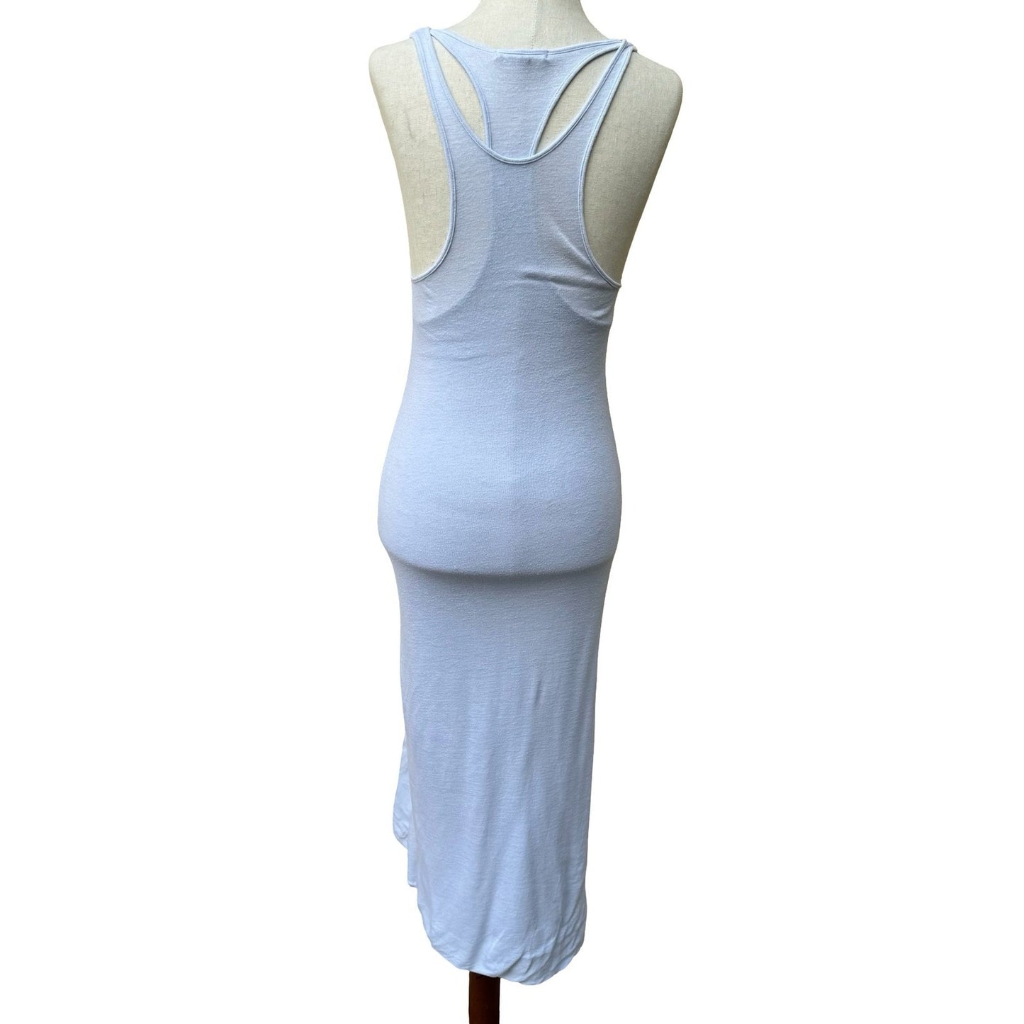 James Perse Minimalist Coastal Linen Blend Racerback Maxi Tank Dress Beachwear S